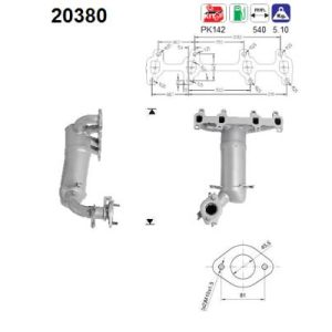 Katalizator benzynowy Ford Fiesta/Courier/Ka 1.3 89 00