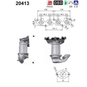 Katalizator benzynowy Ford, Mazda 1.25i/1.4i 16v