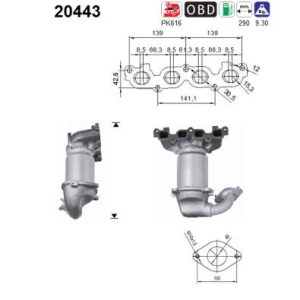 Katalizator benzynowy Ford Fiesta 1.25i/1.4i/1.6i 16v 08'-12'