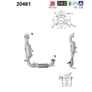 Katalizator benzynowy FORD B-MAX 1.0i 12v (M1JA) 11/12-