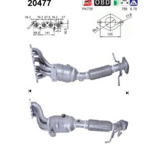 Katalizator benzynowy FORD FOCUS Mk.2 1.6 (SHDC ; Euro 5) 8/08-7/11