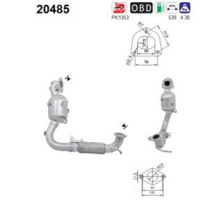 Katalizator benzynowy FORD FIESTA 1.0i 12v (P4JA; P4JB s) 10/12-12/16