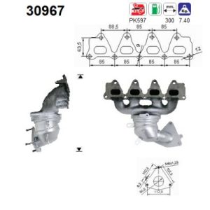 Katalizator benzynowy Renault Clio, Laguna, Megane, Scenic 1.4, 1.6 16v