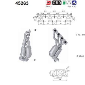 Katalizator benzynowy BMW 120i, 320i 2.0i 06/06->