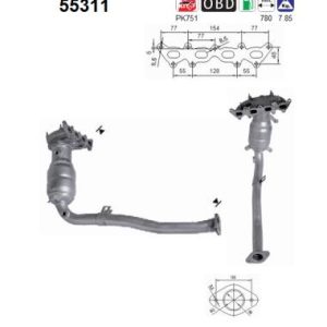 Katalizator benzynowy FIAT STILO 1.2i 16V 11/01'-02/04'