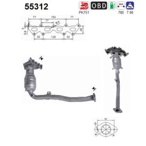Katalizator benzynowy FIAT BRAVO 1.4i 16v (192B2) 4/07-4/11