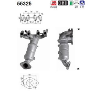 Katalizator benzynowy Fiat Punto/Panda/Grande Punto 1.2i/1.4i 8v 10'->