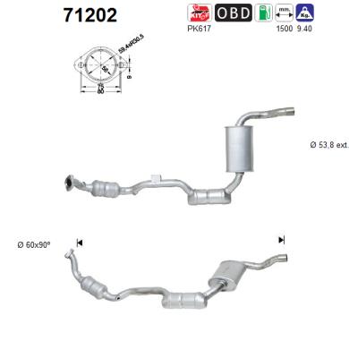 Katalizator benzynowy MERCEDES ML320 3.2i V6 (W163) 4/98-9/02 (left side)