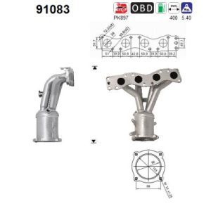 Katalizator benzynowy SUZUKI LIANA 1.3i 16v (M13A eng; RH413/2-RH413/4) 7/01-3/06