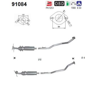 Katalizator beznynowy SUZUKI SWIFT 1.6i 16V 08'->