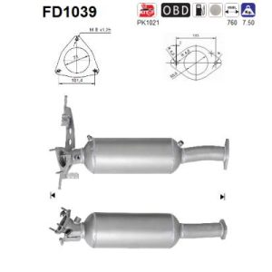 Filtr DPF VOLVO S80 2.4TD (D5244T4; D5244T5 ; c/n 48000 on) 3/06-4/10 (Euro 4 DPF)