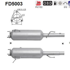 Filtr DPF z katalizatorem FIAT MULTIPLA 1.9JTD (186A9) 1/05-6/10 (Euro 4 Cat/DPF)