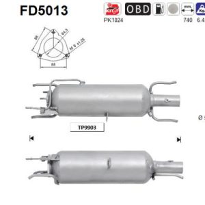 Filtr DPF (CRD) z katalizatorem Fiat, Opel, Saab 1.9 JTD/CTDI/TDI, 04' ->