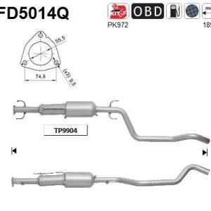 Filtr DPF SIC z katalizatoremDPF OPEL ZAFIRA 1.9CDTi (Z19DT; Z19DTL s) 7/05-12/10 (Euro 4 Cat/DPF)