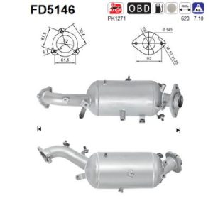Filtr DPF z katalizatorem LEXUS IS220D 2.2TD (2AD-FHV) 10/05-9/10 (Euro 4 Cat/DPF)