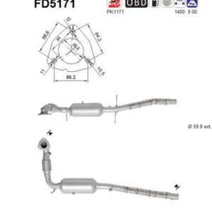 Filtr DPF FORD TRANSIT 2.2TD TDCI 09/11'->01/13'
